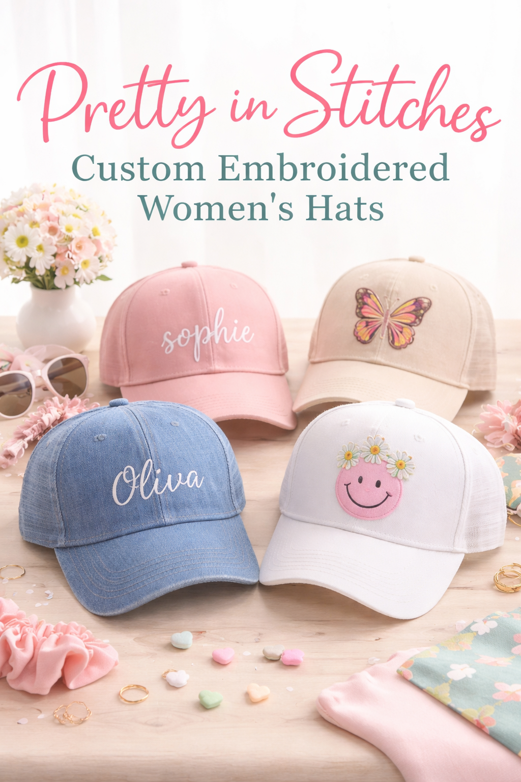 Pretty in Stitches – Custom Embroidered Women’s Hats