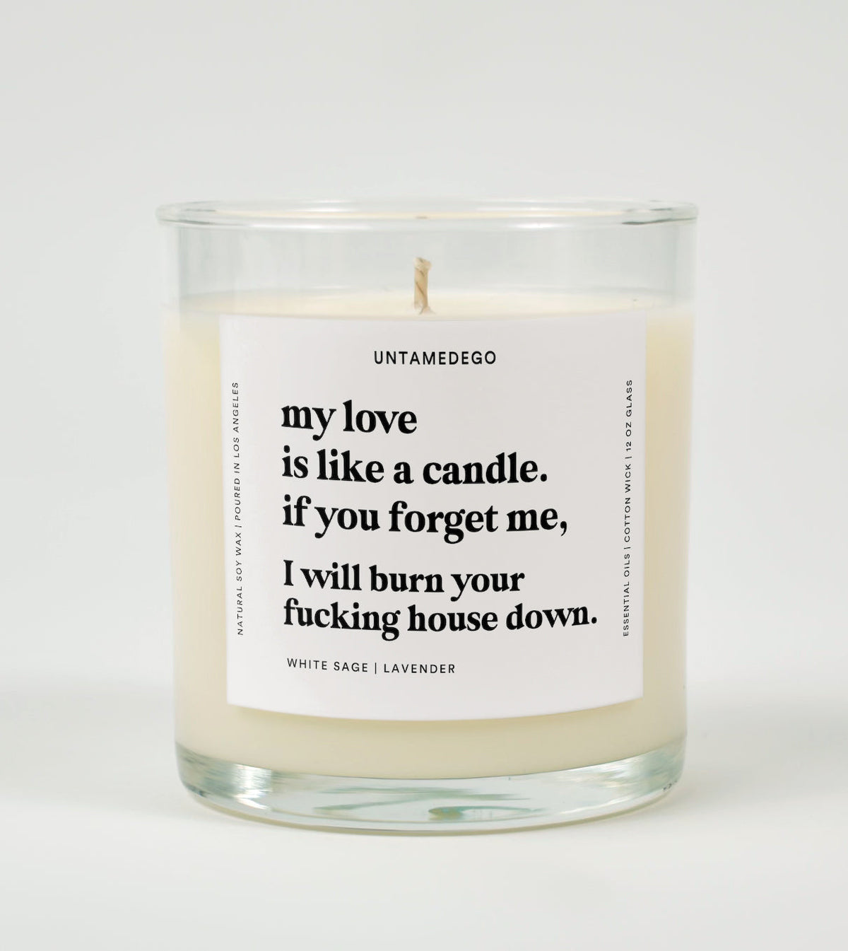 My Love Is Like A Candle Glass Candle
