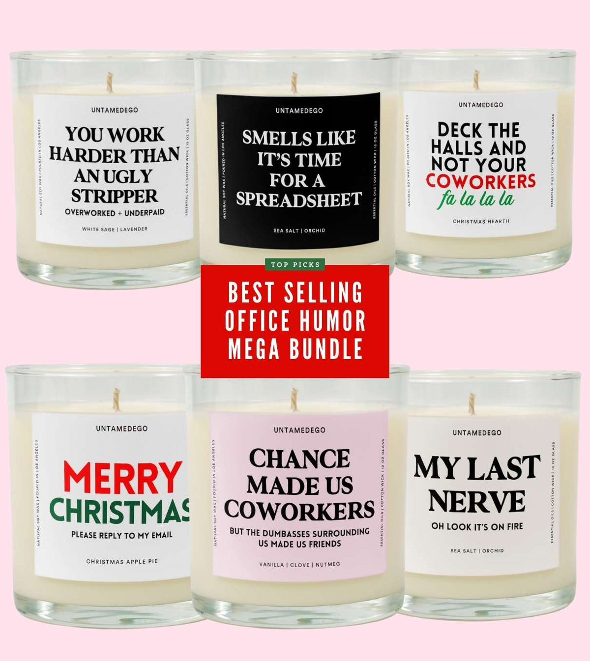Best Selling Office Humor Glass Candles Mega Bundle
