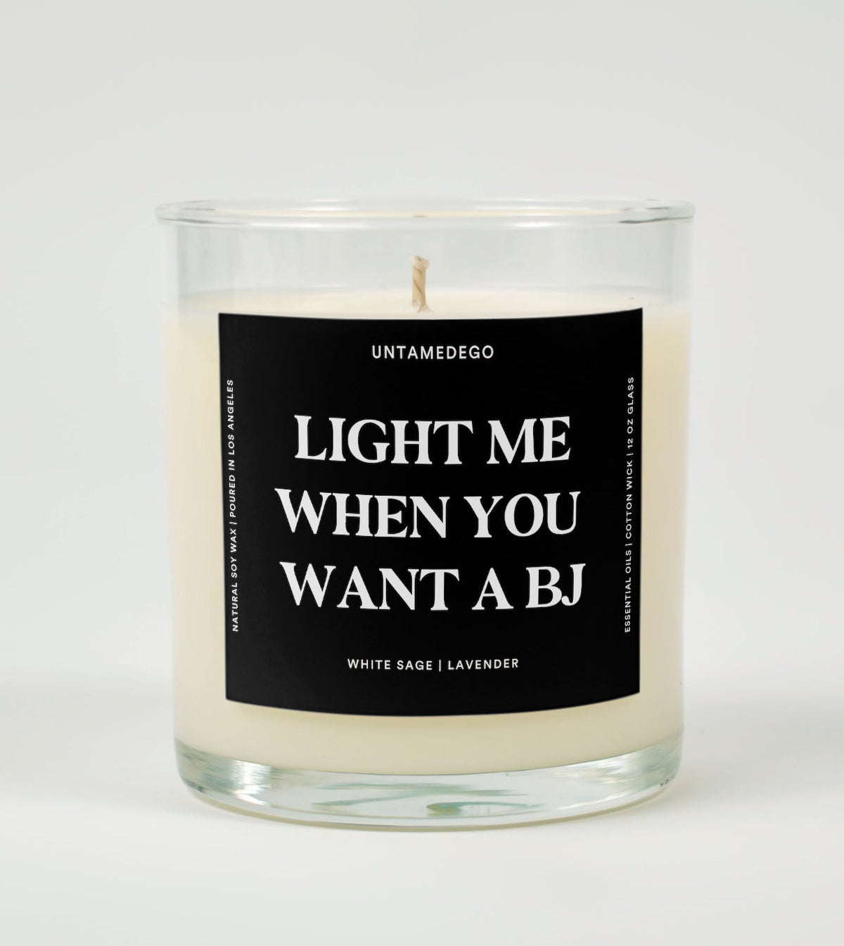 Light Me When You Want A BJ Glass Candle