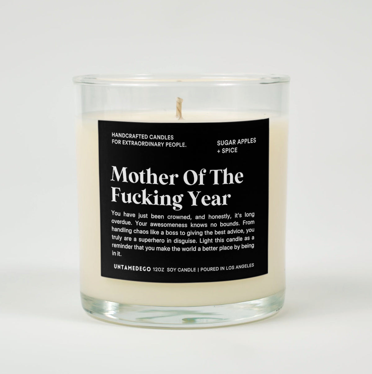 Mother Of The Fucking Year Glass Candle