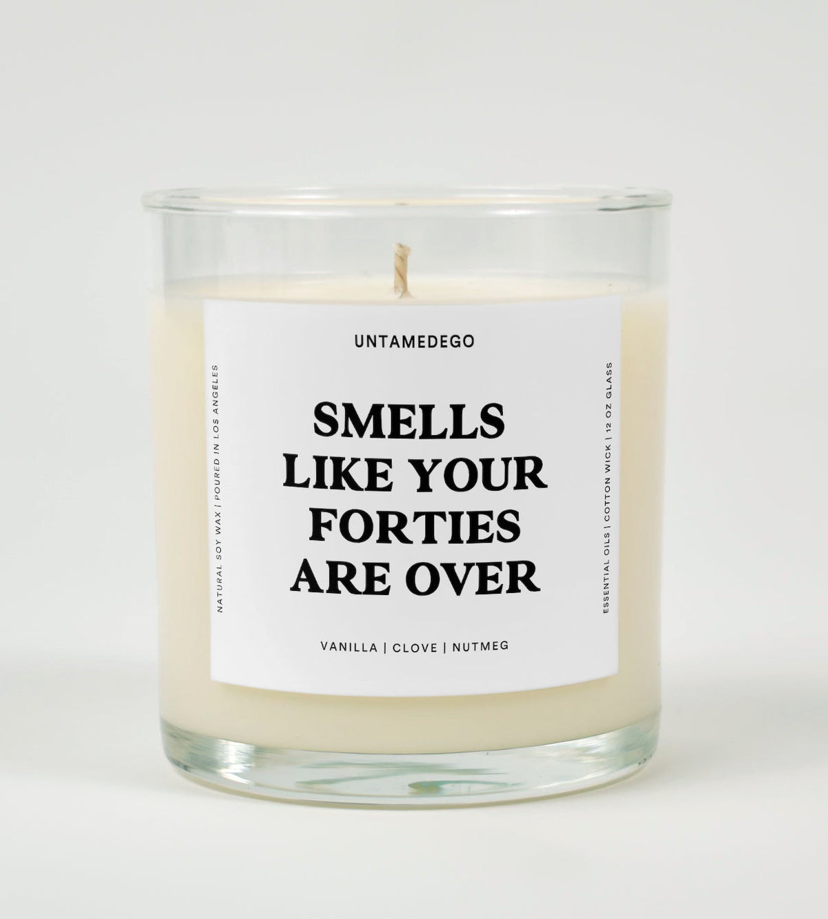 Smells Like Your Forties Are Over Birthday Glass Candle