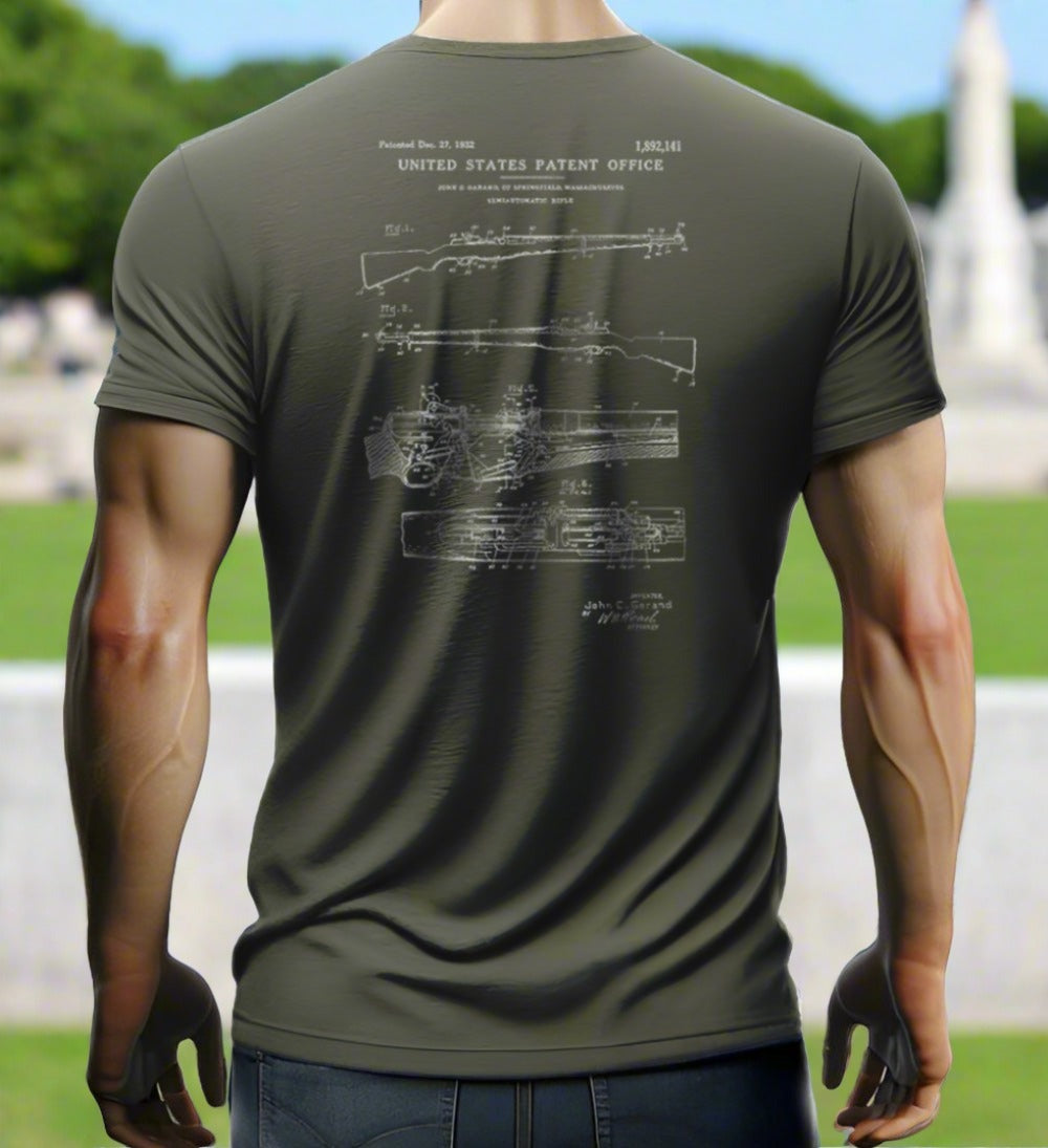 Garand 1932 Patent T-shirt (clearance) (Army color)
