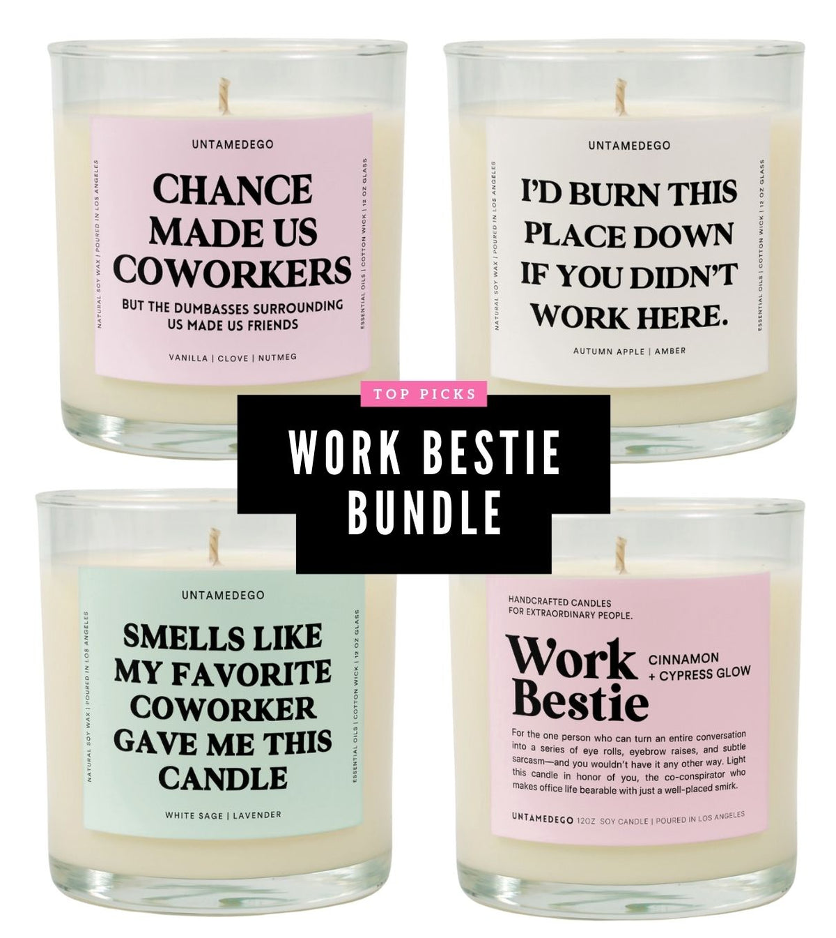 Work Bestie Glass Candle Bundle