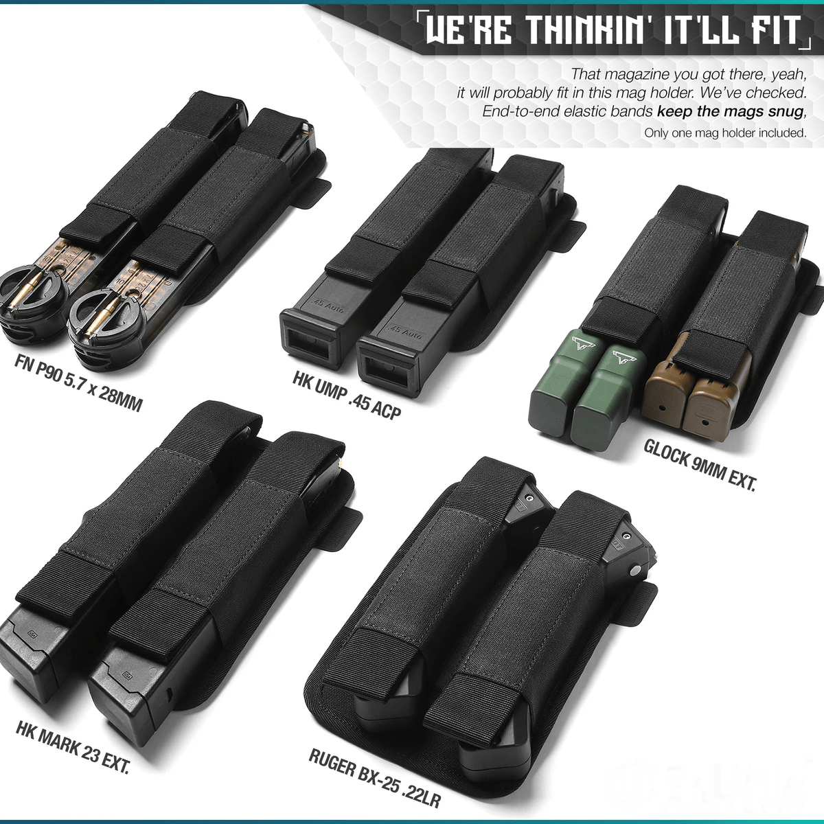 Extended Pistol Mag Holster - Hook Backing